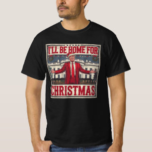 Camiseta Estaré en casa para los Navidades Santa Funny Trum