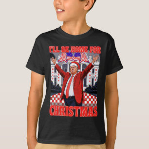 Camiseta Estaré en casa para los Navidades Santa Funny Trum