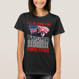 Camiseta Estaré en casa para los Navidades Santa Funny Trum