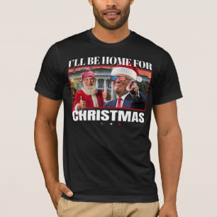 Camiseta Estaré en casa para los Navidades Trump y Santa Fu