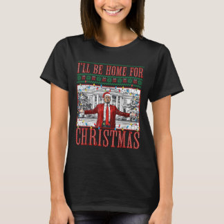 Camiseta Estaré en casa para los Navidades Xmas Divertido S