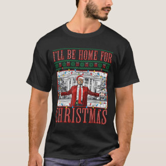 Camiseta Estaré en casa para los Navidades Xmas Divertido S