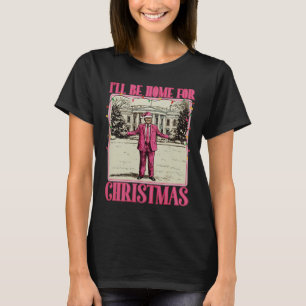 Camiseta Estaré en casa para Navidad Santa Divertido Trump 