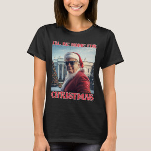 Camiseta Estaré en casa para Navidad Trump Santa Selfie Whi