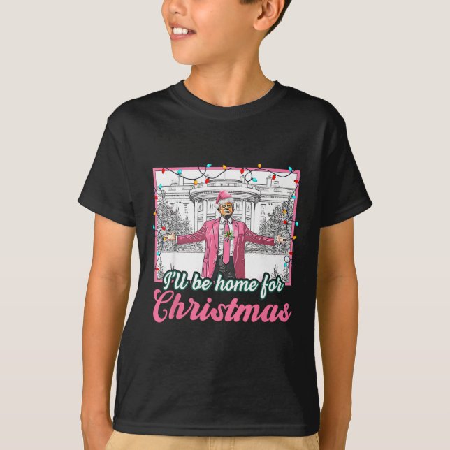 Camiseta Estaré en casa para Navidades Divertido Santa Clau (Anverso)