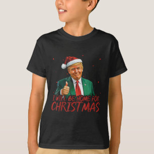 Camiseta Estaré en casa para Navidades Divertido Santa Clau