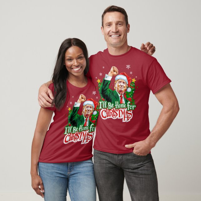 Camiseta Estaré en casa para Navidades Funny Trump Santa 20 (Unisexo)