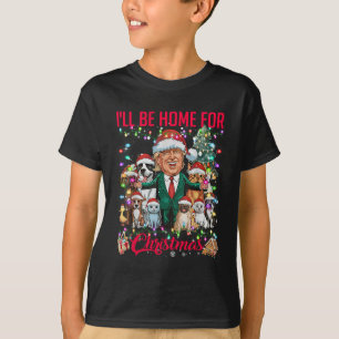 Camiseta Estaré en casa para Navidades Mascotas de Trump