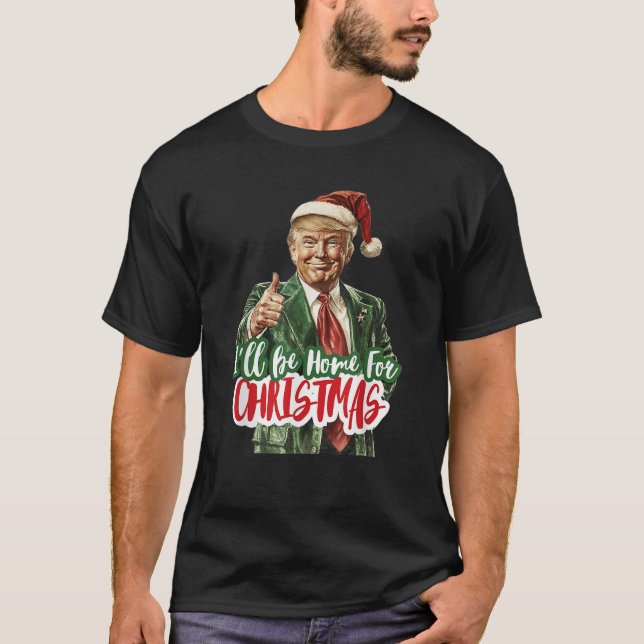 Camiseta Estaré en casa para Navidades Navidades divertidos (Anverso)