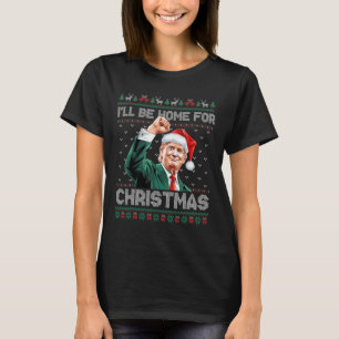 Camiseta Estaré en casa para Santa divertido Trump Navidad