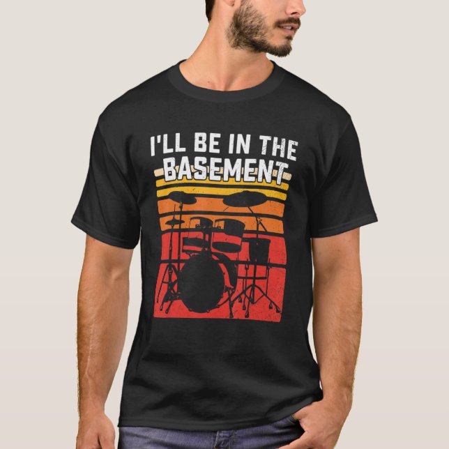 Camiseta Estaré en el sótano Percusión del tambor retro M (Anverso)