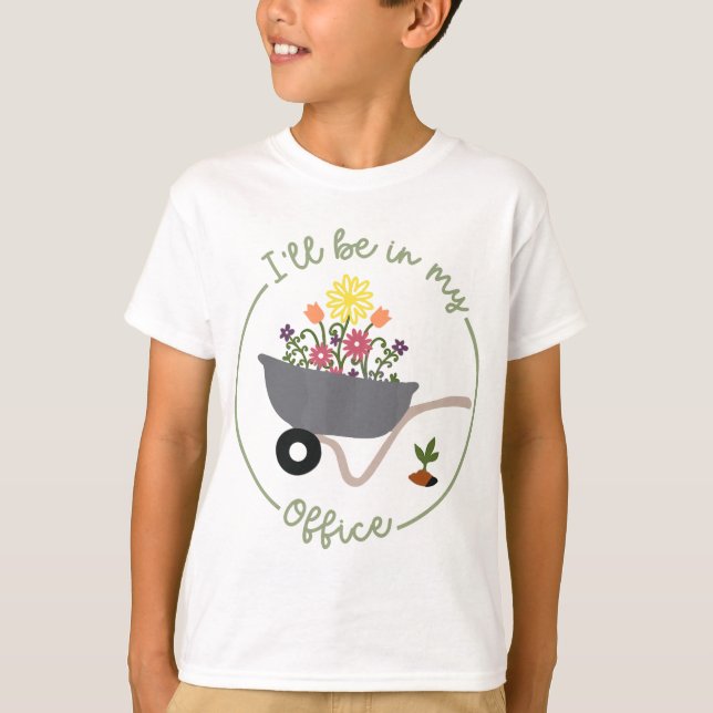 Camiseta Estaré en mi jardín de oficinas Gracioso (Anverso)