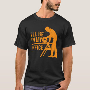 Camiseta Estaré en mi oficina de arte para hombres Woodwork