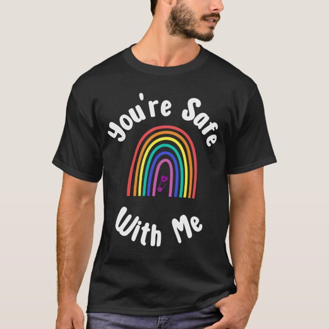 Camiseta Estás a salvo conmigo por la igualdad del orgullo  (Anverso)