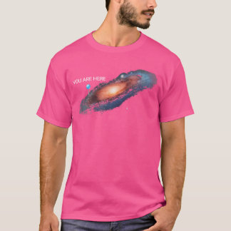 Camiseta Estás Aquí La Galaxia Universa Graciosa Para Hombr