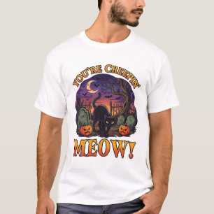 Camiseta Estás Asustándome Gatos Negros de Halloween Calaba