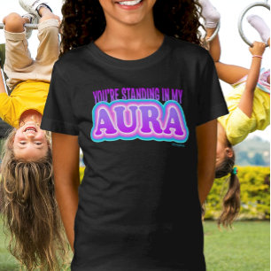 Camiseta Estás de pie en mi Aura: Gracioso Yoga Negro