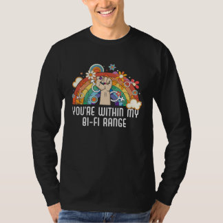 Camiseta Estás dentro de mi rango Bi Fi Bisexual Bisexualid