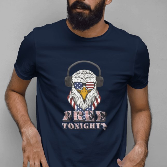 Camiseta ¿estás libre esta noche? 4.º águila calva patrióti (Subido por el creador)