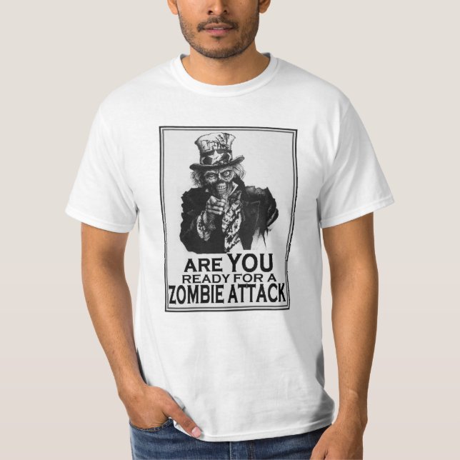 Camiseta ¿Estás listo para un ataque zombi? (Anverso)