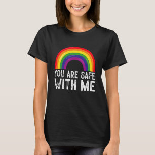 Camiseta Estás Seguro Conmigo Mes del Orgullo LGBTQ Bandera