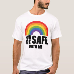Camiseta Estás Seguro Conmigo Orgullo Arcoíris LGBTQ