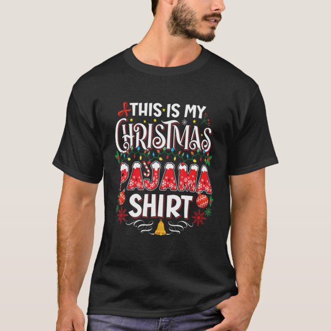 Camiseta Estas son mis Navidades Las Mujeres Pajama Los Niñ (Anverso)