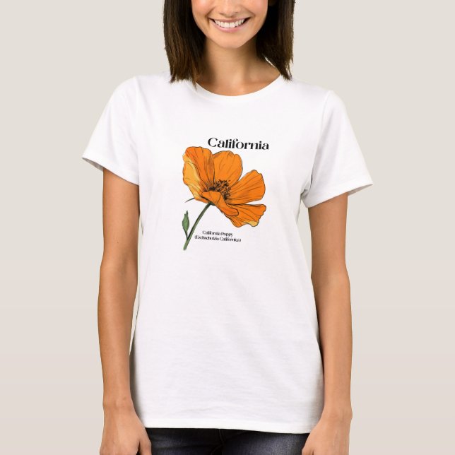 Camiseta estatal de flores de California para muje (Anverso)