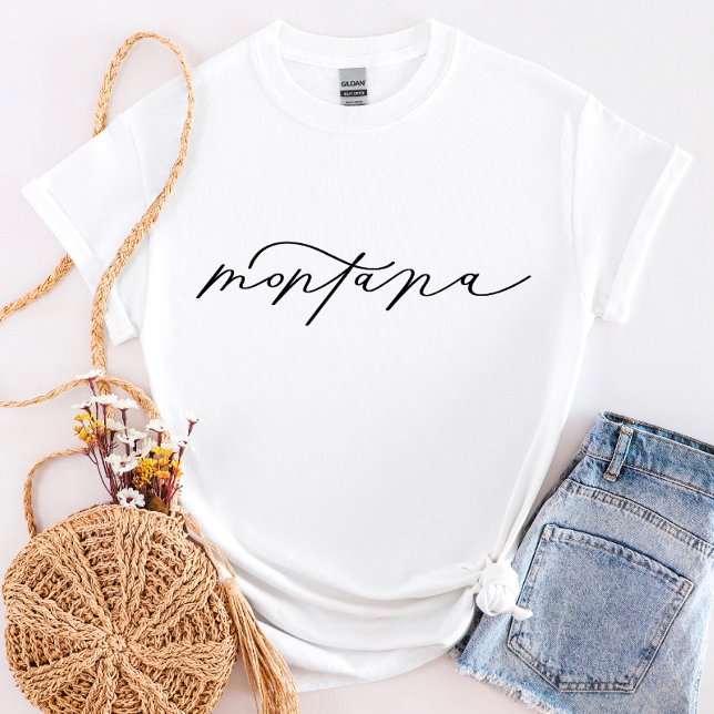 Camiseta estatal femenina de Montana Script (Subido por el creador)