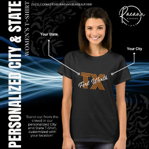 Camiseta estatal y ciudad personalizada