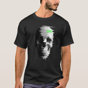 Camiseta Estático Glitch Ghost Skull TV