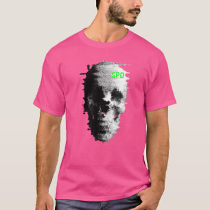 Camiseta Estático Glitch Ghost Skull TV