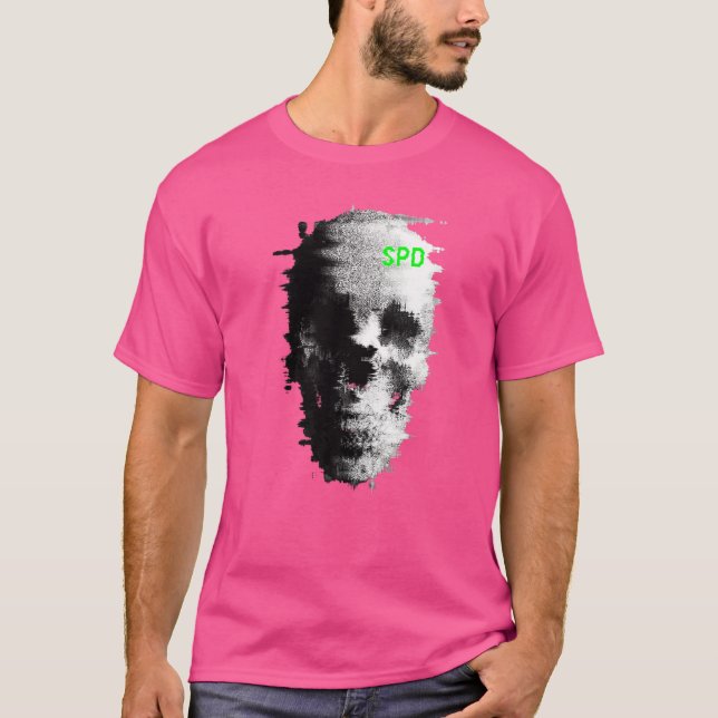 Camiseta Estático Glitch Ghost Skull TV (Anverso)