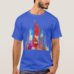 Camiseta Estatua acuarela de la Libertad de Nueva York