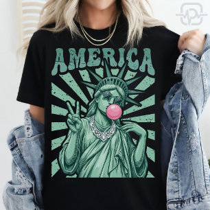 Camiseta Estatua Americana de la Libertad Chicle Patriótico