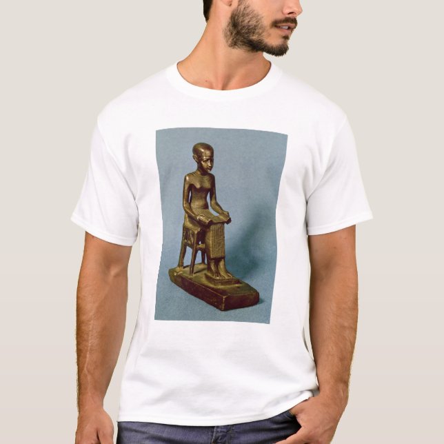 Camiseta Estatua asentada de Imhotep que sostiene un (Anverso)