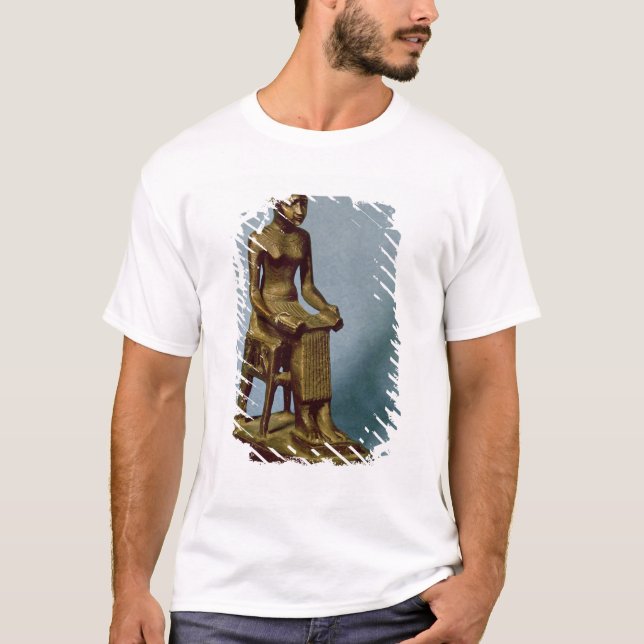 Camiseta Estatua asentada de Imhotep que sostiene un (Anverso)