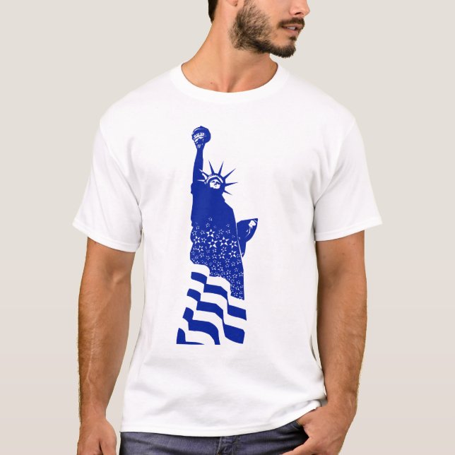 Camiseta Estatua azul de la Libertad Símbolo estadounidense (Anverso)