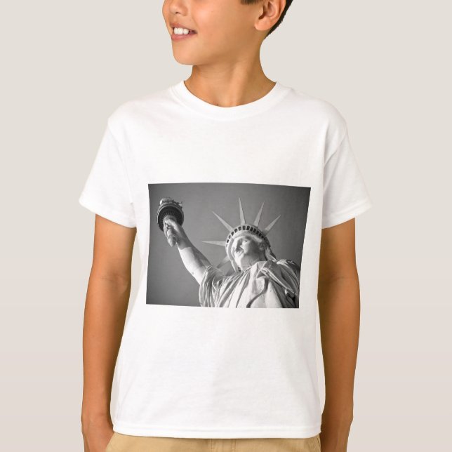 Camiseta Estatua blanca negra de la libertad (Anverso)
