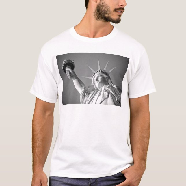 Camiseta Estatua blanca negra de la libertad (Anverso)