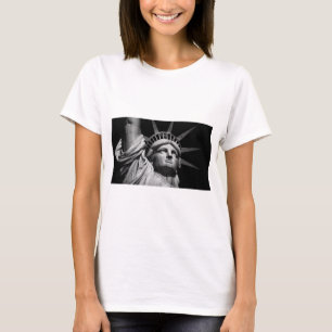 Camiseta Estatua blanca negra de la libertad en Nueva York