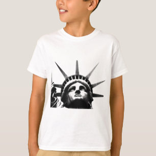 Camiseta Estatua blanca y negra de la libertad