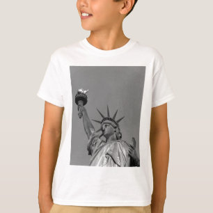 Camiseta Estatua blanca y negra de la libertad de Nueva Yor