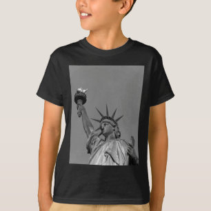 Camiseta Estatua blanca y negra de la libertad de Nueva Yor
