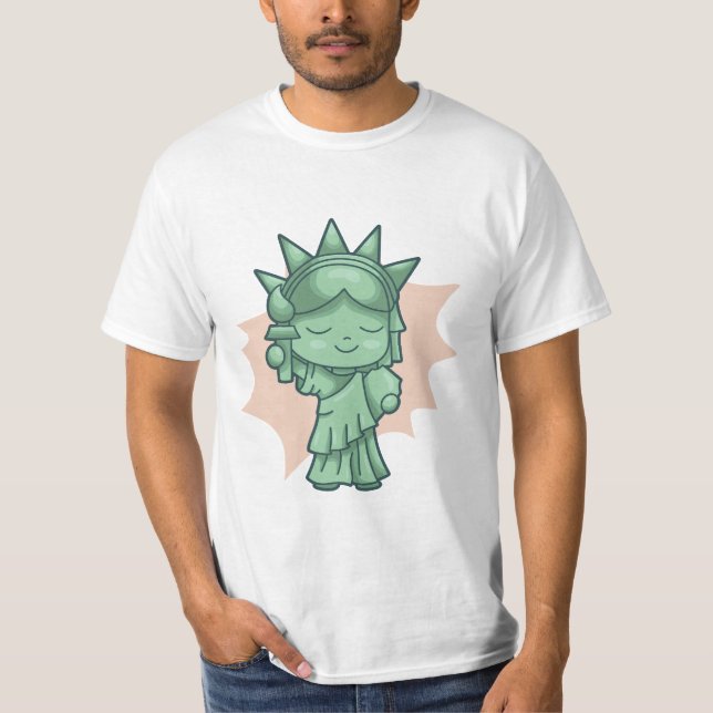 CAMISETA ESTATUA CHIBI DE LIBERTAD EN NUEVA YORK (Anverso)