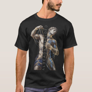 Camiseta Estatua Clásica Arte Ciberpunk de Malla de Alambre