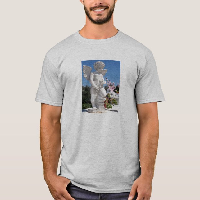 Camiseta Estatua De Ángel En Gris (Anverso)