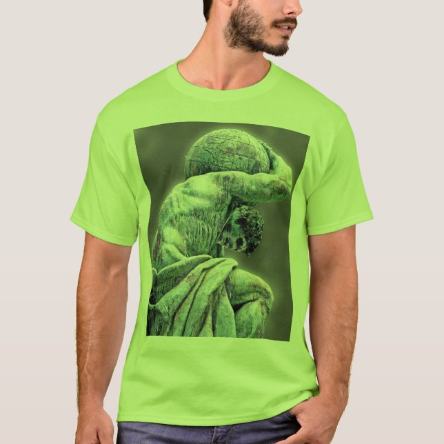 Camiseta Estatua de Bismarck, Berlín, atlas griego de dios, (Anverso)