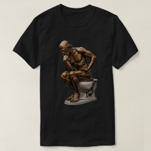 Camiseta Estatua de bronce Humor "El pensador"