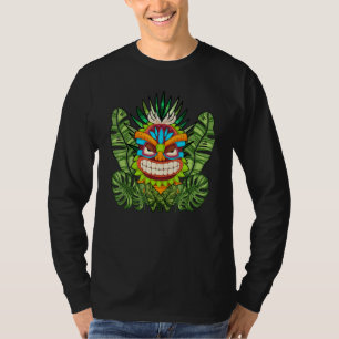 Camiseta Estatua de fiesta Luau Máscara Tiki hawaiana Másca
